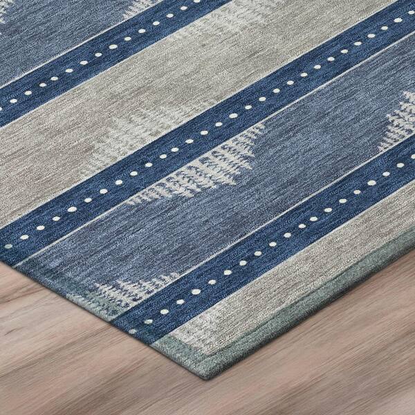Chantille Machine Washable Indoor/Outdoor Abstract ACN3067 Navy 10 ft. x 14 ft. Area Rug