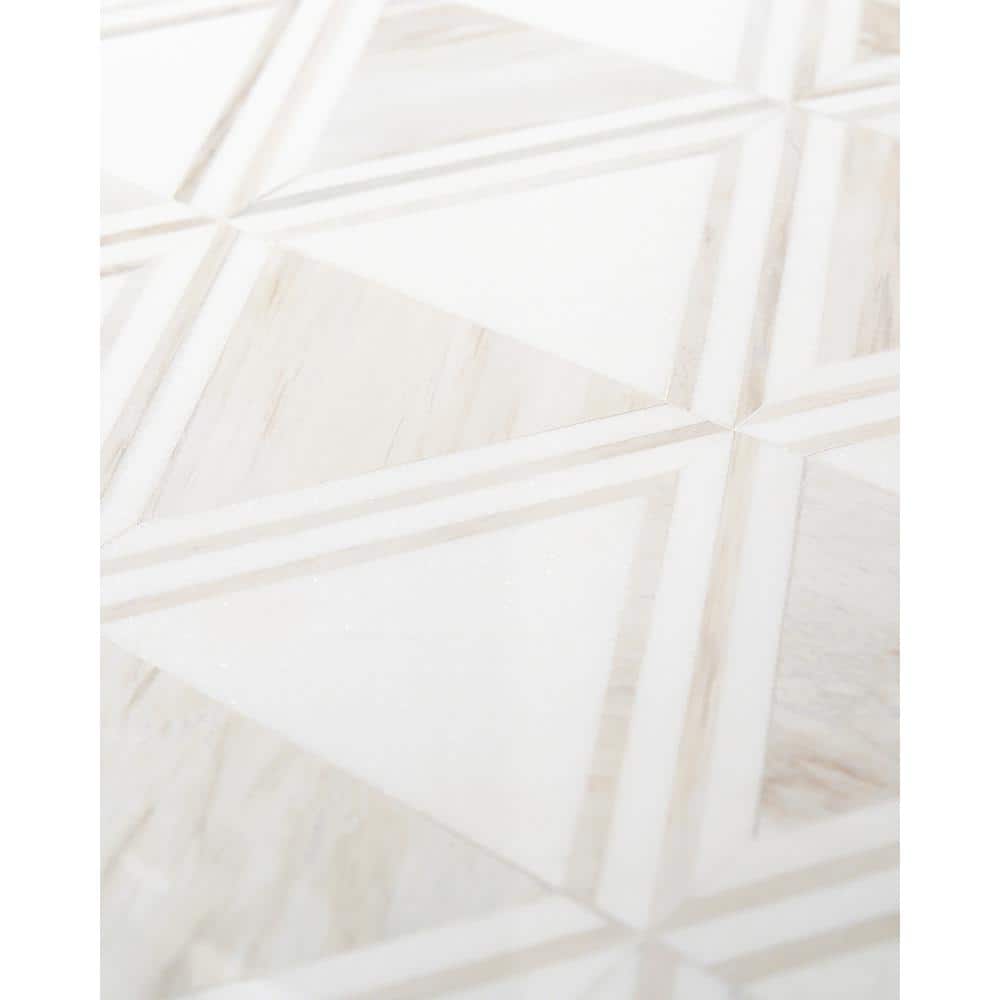 Bernini Beige Polished Porcelain and Marble Mosaic Tile