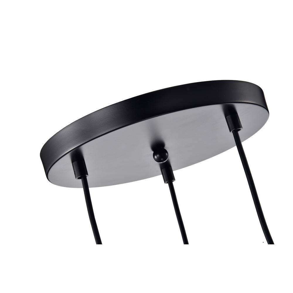Modern Black and Gold 3-Light Pendant with Clear Glass Shades