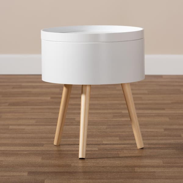 Baxton Studio Jessen White Nightstand 154 9048 HD The Home Depot