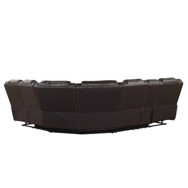 Nestfair 103 in. W Square Arm Faux Leather U-Shaped Sectional Sofa