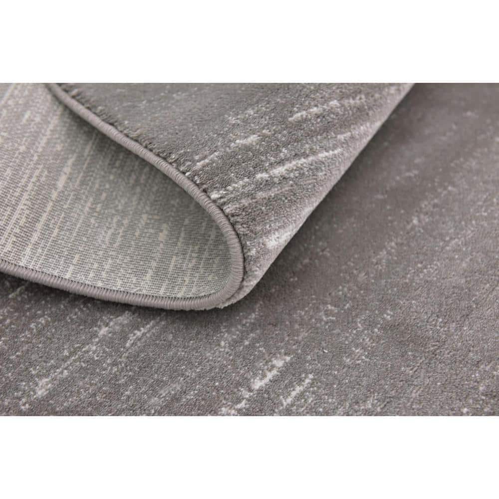 Gray 8' x 10' Reversible Stain-Resistant Synthetic Rug