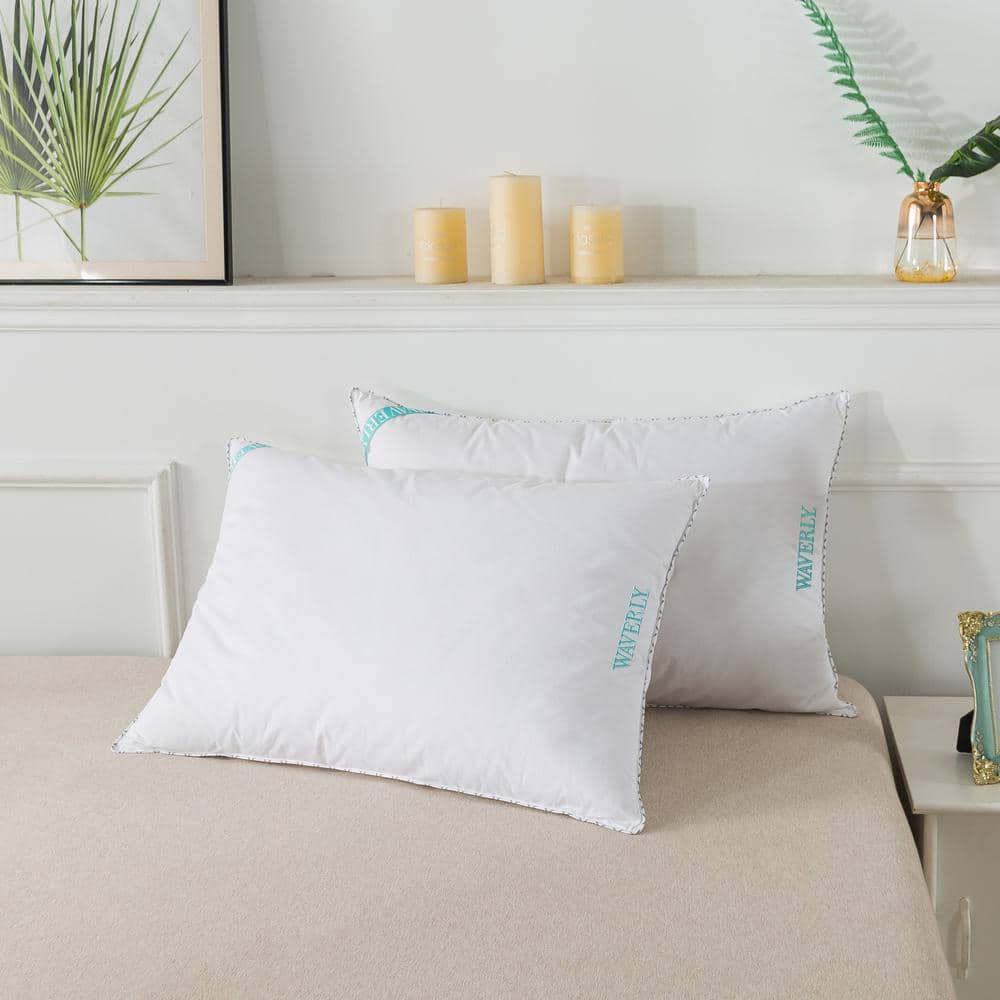 Waverly Antimicrobial 233-Thread Count Cotton White Duck Down Jumbo Pillow -  P2021-0158-Q