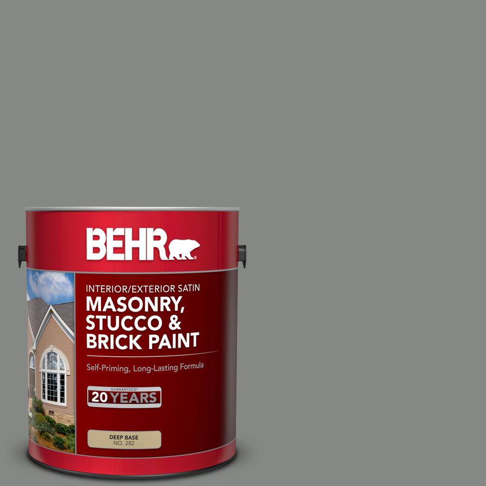 1 gal. #PPU25-17 Euro Gray Satin Interior/Exterior Masonry, Stucco and Bric