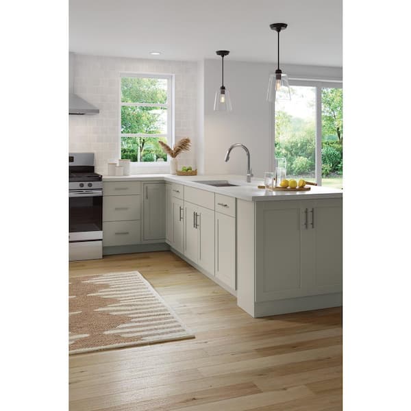 Hampton Bay Westfield Dusk Gray Shaker Stock Assembled Corner Wall