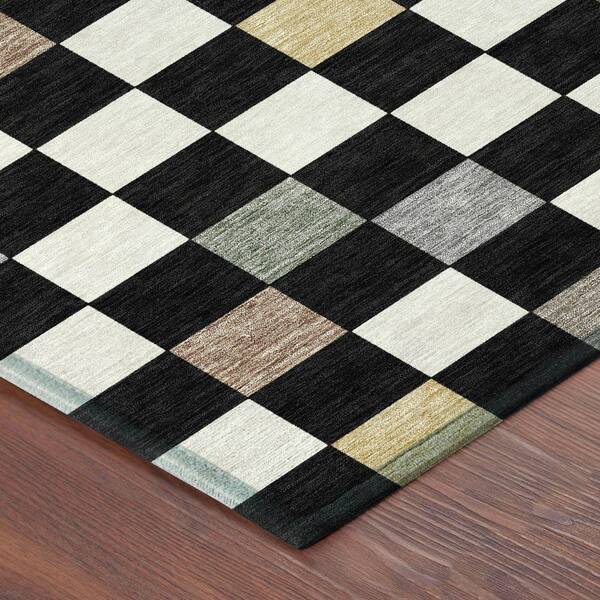 Chantille Machine Washable Indoor/Outdoor Abstract ACN2656 Black 10 ft. x 14 ft. Area Rug