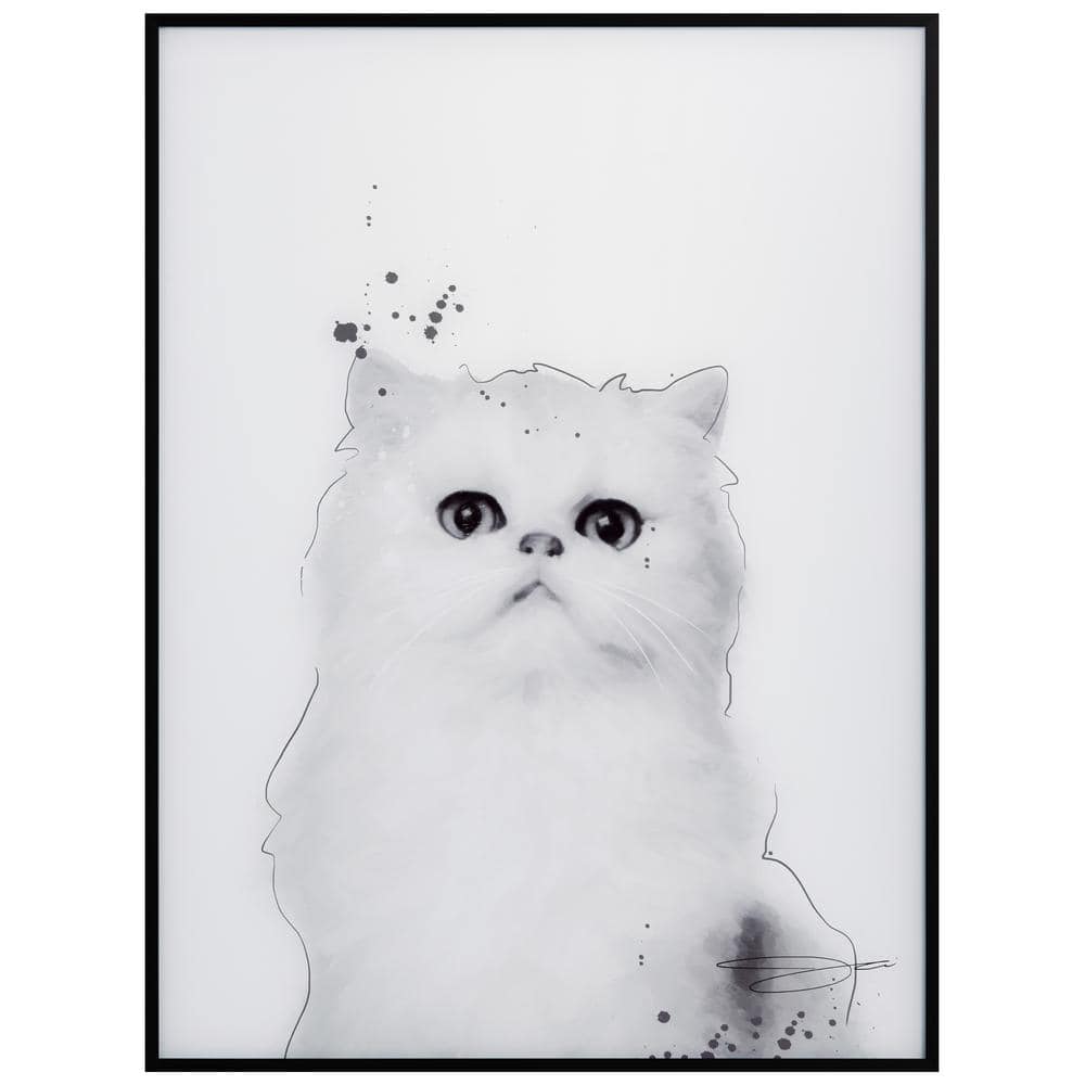 Empire Art Direct Pitbull Black and White Pet Paintings on Printed Glass  Encased with a Gunmetal Anodized Frame AAGB-JP1040-2418 - The Home Depot