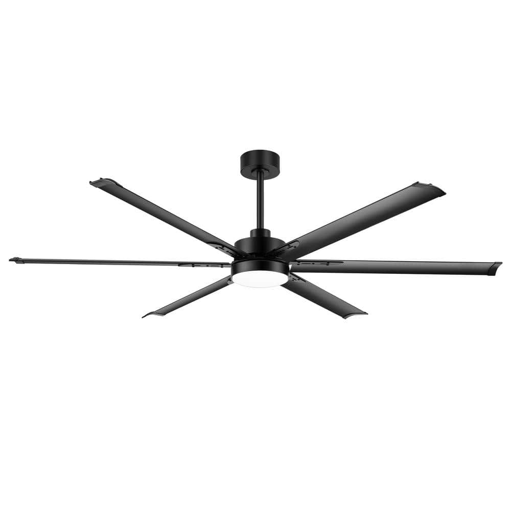 Aubrey 6 ft. Indoor 120-Volt Black-Aluminum-Blade Black Industrial Ceiling Fan with Integrated LED and Remote Control -  Breezary, 30020-AB