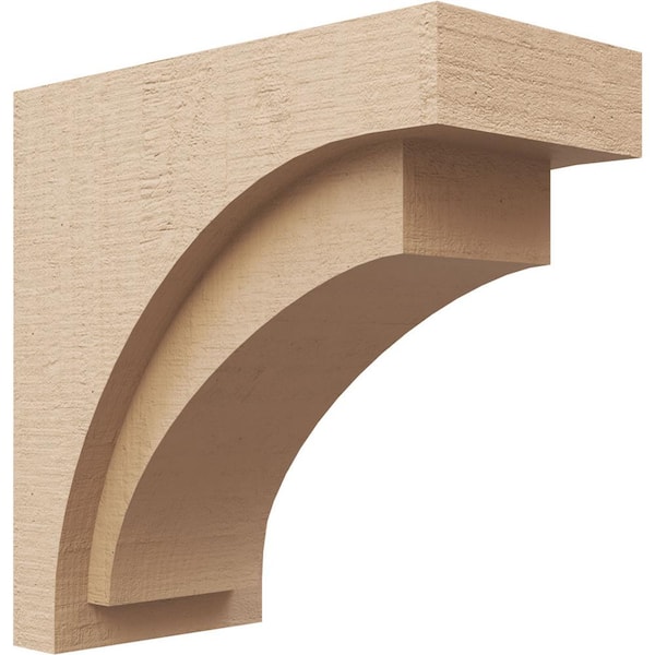 Ekena Millwork 7-in. x 14-in. x 14-in. Series 1 Classic Rivera Rough Cedar Woodgrain Timberthane Polyurethane Corbel, Primed Tan