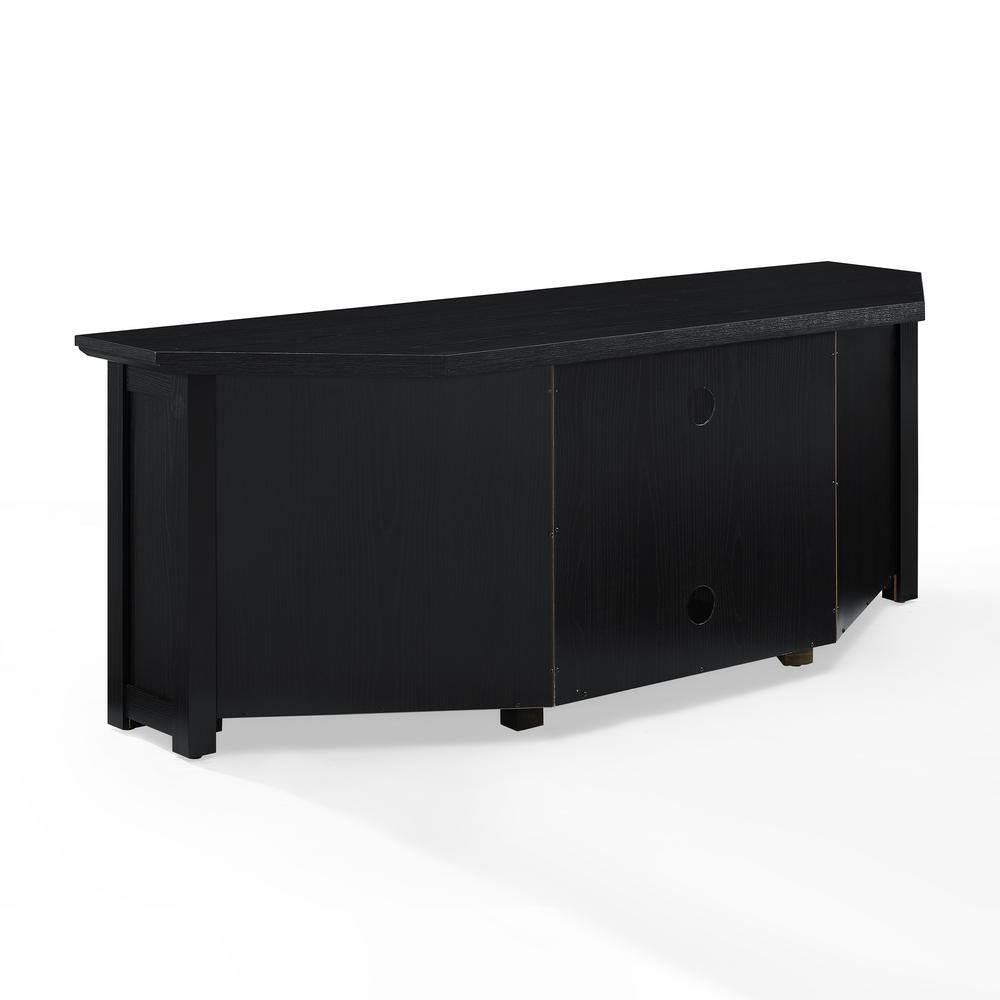 Camden Black Corner TV Stand with Fireplace
