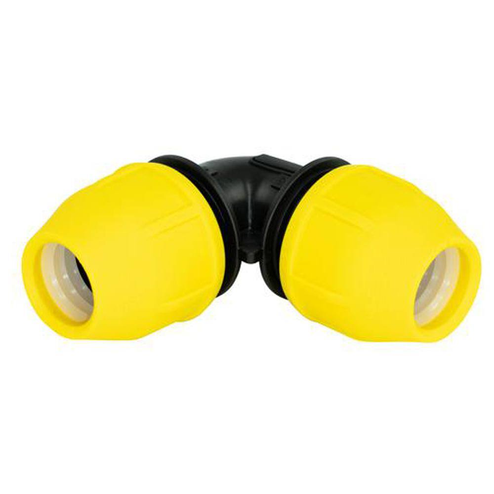 Underground Yellow Poly Gas Pipe 90 Degree Elbow 3/4 Inch