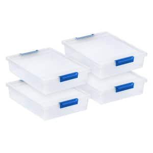 5.5 qt. Storage Clip Box, Clear, 4-Pack