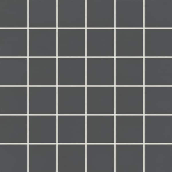 Bedrosians Sample-Marin 4 in. x 5 in. Matte Black Sea Porcelain Mosaic Subway Tile