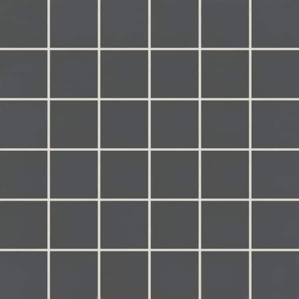 Bedrosians Marin Square 2 in. x 2 in. Matte Black Sea (Black) Porcelain Mosaic Tile (10.08 sq. ft./Case)