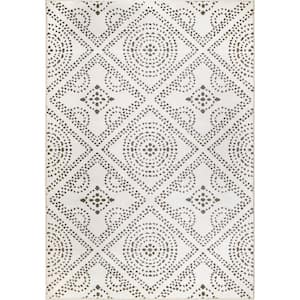 My Texas House Saltillo White Indoor 5 ft. x 8 ft. Area Rug
