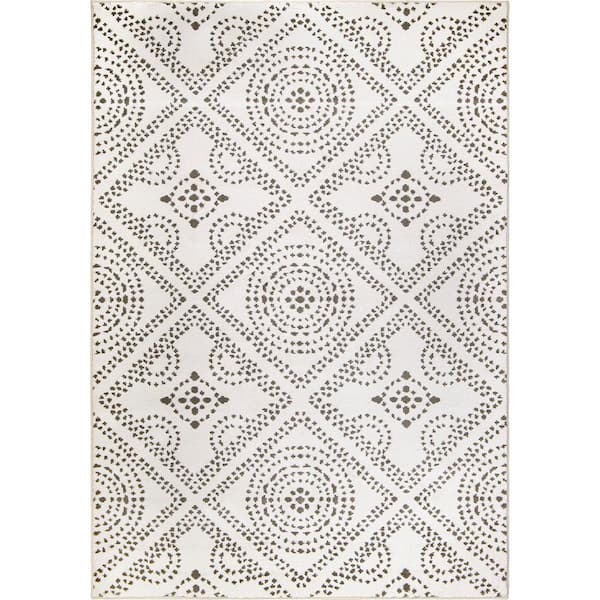 Orian Rugs My Texas House Saltillo White Indoor 8 ft. x 11 ft. Area Rug
