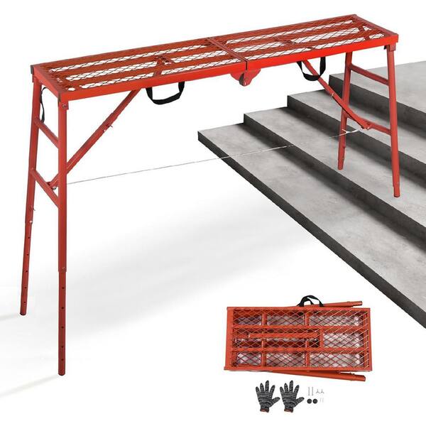 KIWDZFU Portable Adjustable Scaffolding Platform 70x15x33