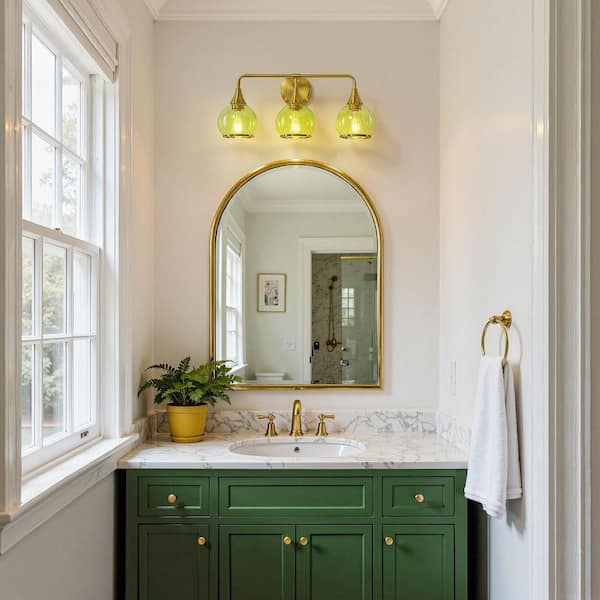 KAISITE 22 in. 3-Light Gold Vanity Light Bathroom Light Fixture