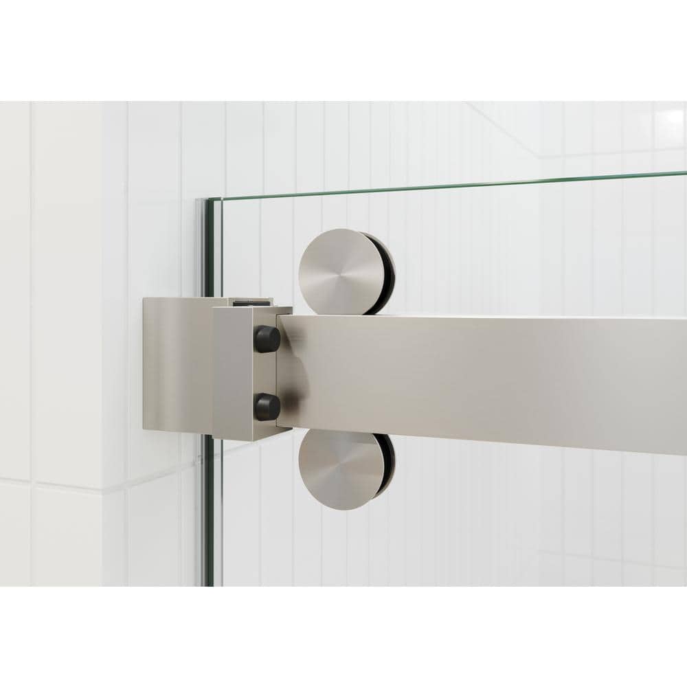 Polaris 60'' Frameless Sliding Bathtub Door with Brushed Nickel Finish