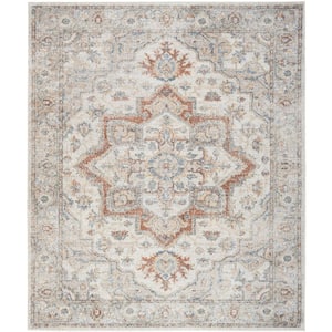 Astra Machine Washable Grey/Multi 9 ft. x 12 ft. Distressed Traditional Area Rug
