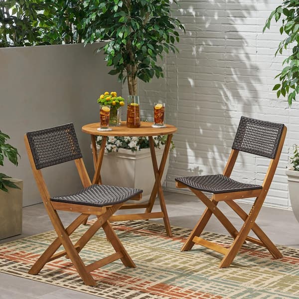 Tenleaf 2-Piece Brown Wood Outdoor Lounge Chair