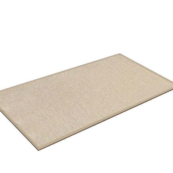 24 in. x 47 in. Indoor Beige Polyester Low-Profile Rubber Backing