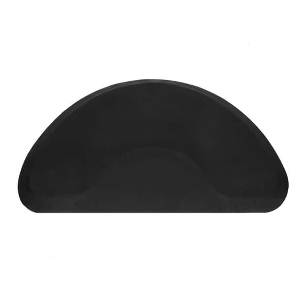 Salon Black 37.4" x 7.48" Semicircle Anti-Fatigue Mat