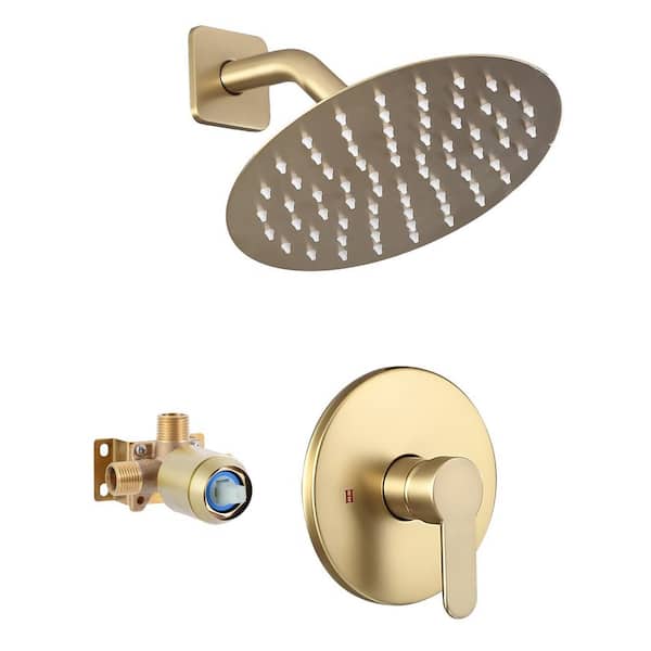 Single Handle 1-Spray Shower Faucet 1.75 GPM in Brushed Gold