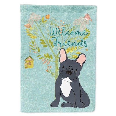Multicolor Caroline's Treasures BB5545CHF French Bulldog Welcome Flag Canvas House Size Large