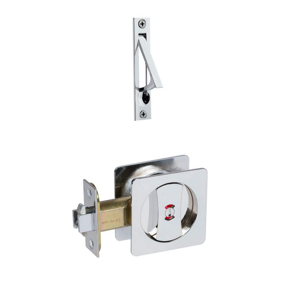 Contemporary Square Polished Chrome Bed, Bath Privacy Sliding Pocket Door Lock price history on PriceWatchPro