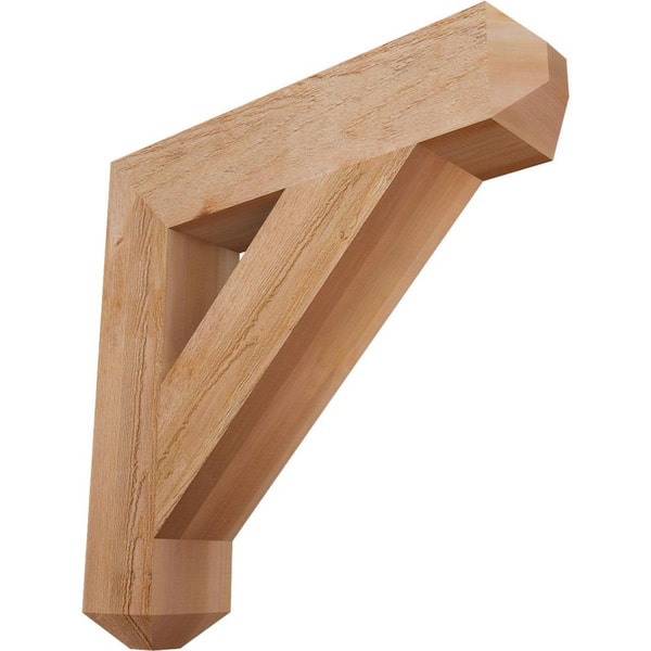 Ekena Millwork 6 in. x 30 in. x 30 in. Western Red Cedar Traditional Craftsman Rough Sawn Bracket