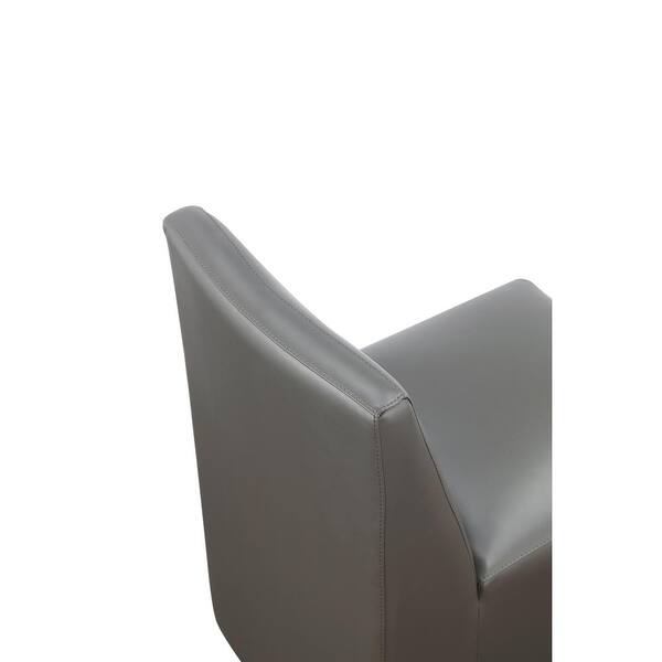 Manhattan Comfort Anna Modern Pewter Faux Leather Upholstered
