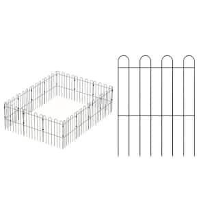 Decorative Metal Garden Fence, 16.5 in. No Dig Animal Barrier Border Fencing (10-Pack)