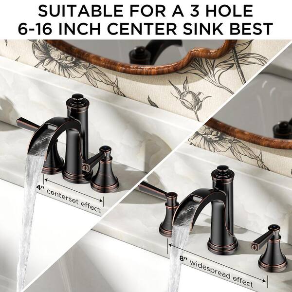 FORIOUS Oil Rubbed Bronze Bathroom Faucet Single Hole, ORB Waterfall Faucet for Bathroom Sink 1 Hole, Antique Brass Bathroom Faucet with Me 並行輸入品 FORIOUS Vessel Sink Faucet Oil Rubbed Bronze 11\" Tall Bathroom