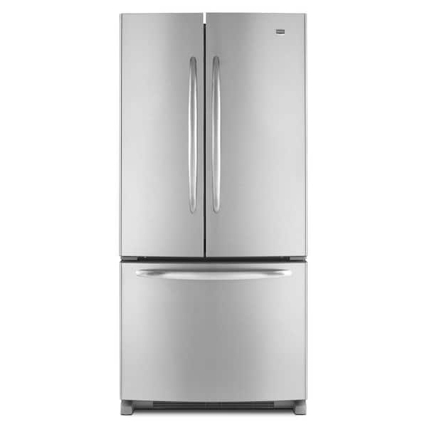 Maytag 33 in. W 21.7 cu. ft. French Door Refrigerator in Monochromatic Stainless Steel-DISCONTINUED