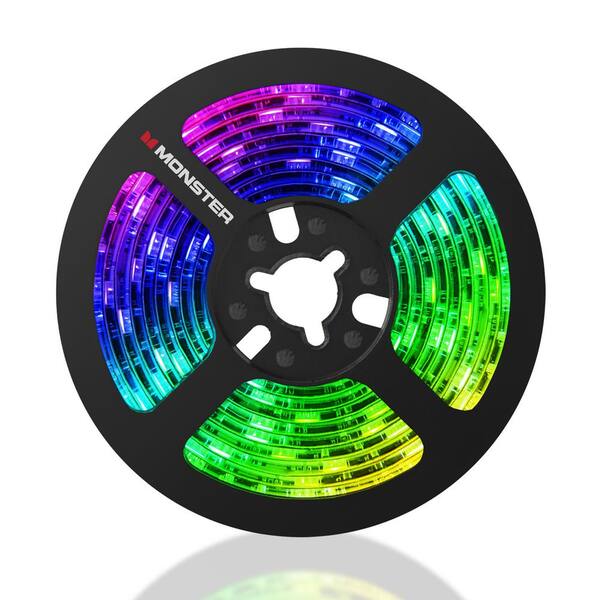 Monster USB 6.5 ft. LED Multi-Color Multi-White Strip Light with Included IR Remote and Color Changing Modes