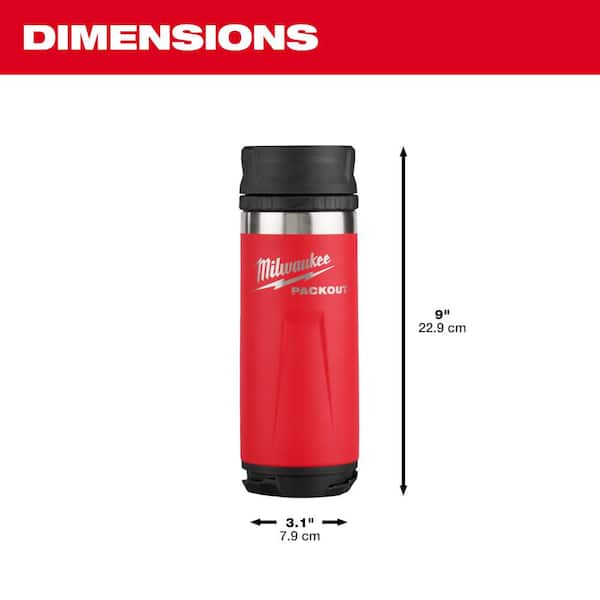 Milwaukee PACKOUT Red 18 Oz. Insulated Bottle with Sip Lid
