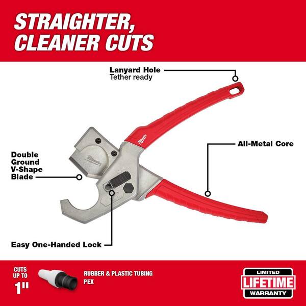 1-5/8" PVC Pipe PEX Tube Cutter Cutting Tool Hose Ratchet Up Style Steel NEW 