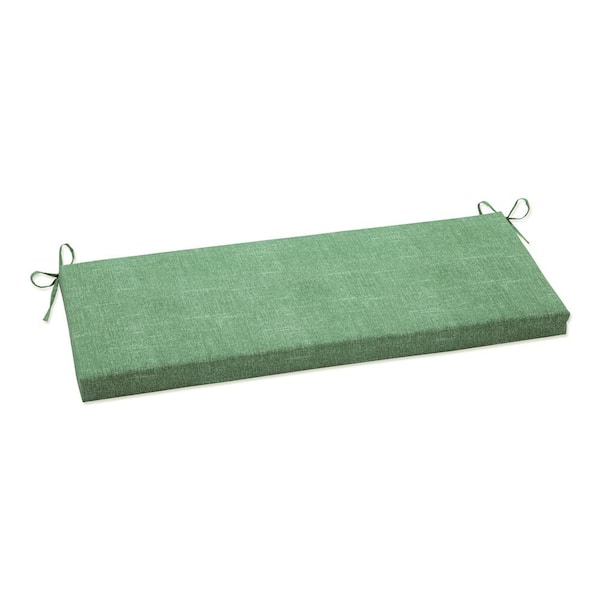 Pillow Perfect Solid Rectangular Outdoor Bench Cushion in Green