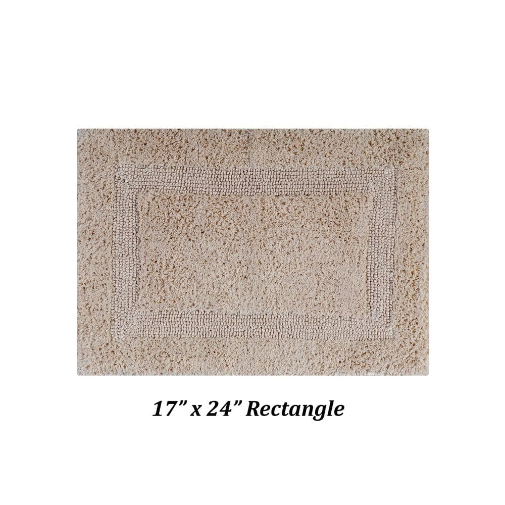 Lux Collection Sand Cotton Reversible Bath Rug 17 x 24