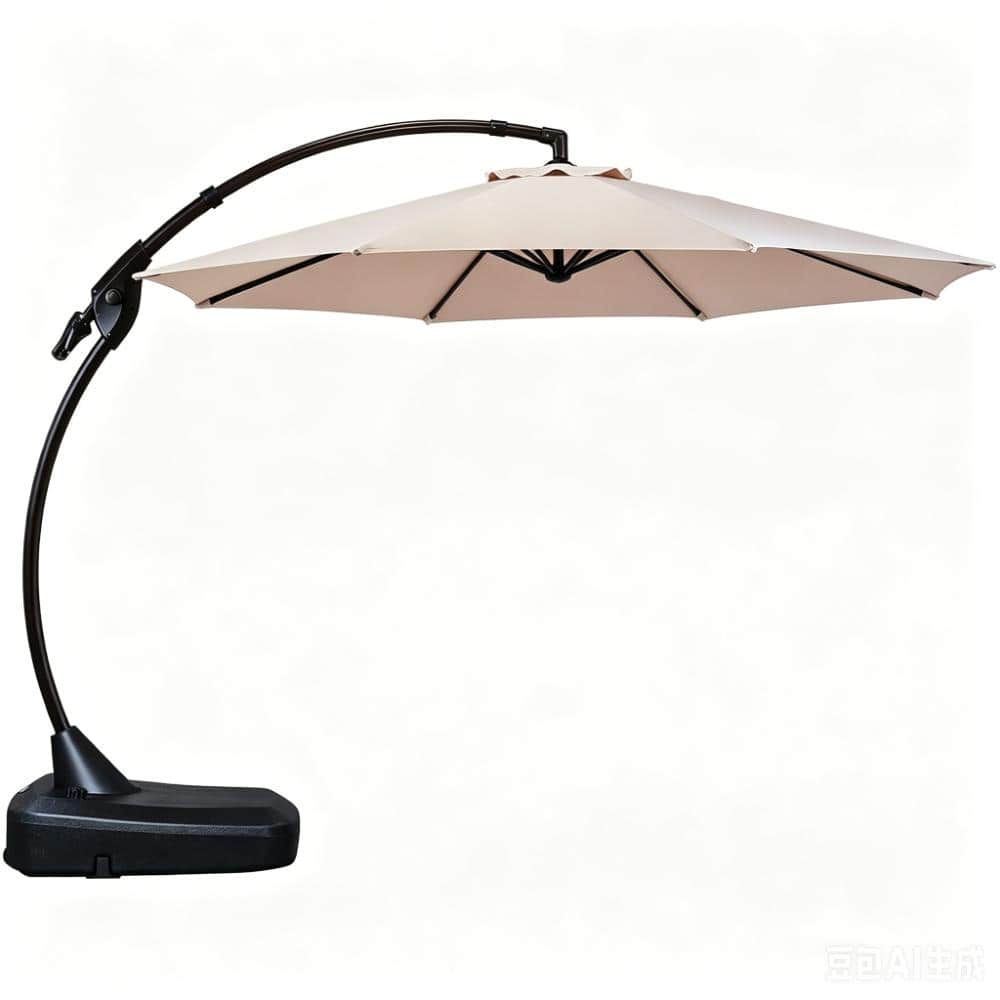 12 ft. Aluminum Cantilever Tilt Patio Umbrella in Champagne With Base UV-Protection for Outdoor Table Deck Pool price history on PriceWatchPro