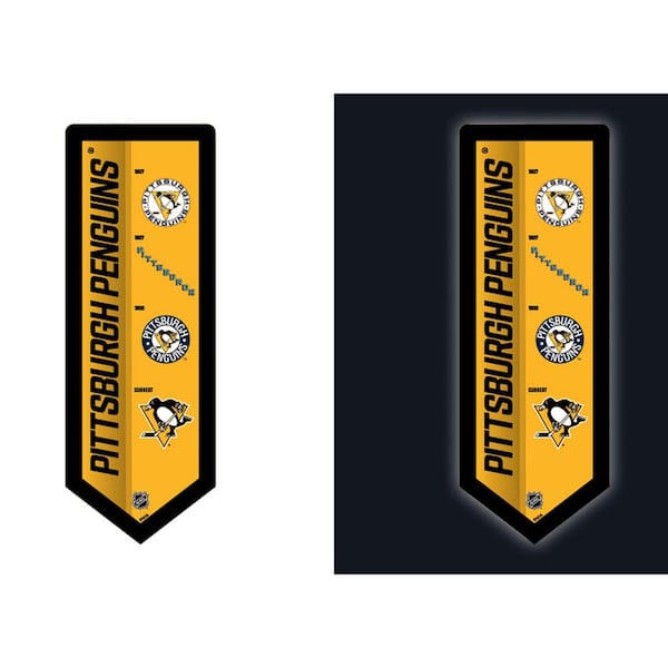 Evergreen Pittsburgh Penguins 23 in. x 9 in. Pennant Vintage Logo Plug-In LED Lighted Sign
