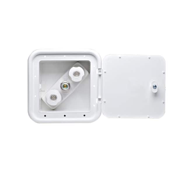 Valterra Spray-Away 2-Handle Hot and Cold Outlet with Quick Connect - White