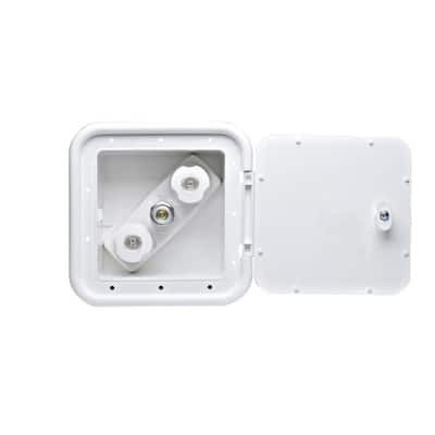 Spray-Away 2-Handle Hot and Cold Outlet with Quick Connect - White