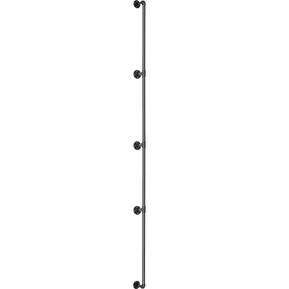 Wall Mount Pipe Stair Handrail, 13 ft. Staircase Handrail, 156 in. H x 3.74 in. W, Black, Carbon Steel Stair Railing Kit price history on PriceWatchPro