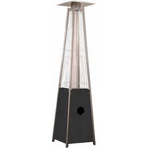 40,000 BTU Hammered SilverGlass Tube Propane Patio Heater