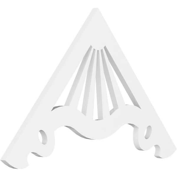 Ekena Millwork 1 in. x 36 in. x 21 in. (14/12) Pitch Marshall Gable Pediment Architectural Grade PVC Moulding