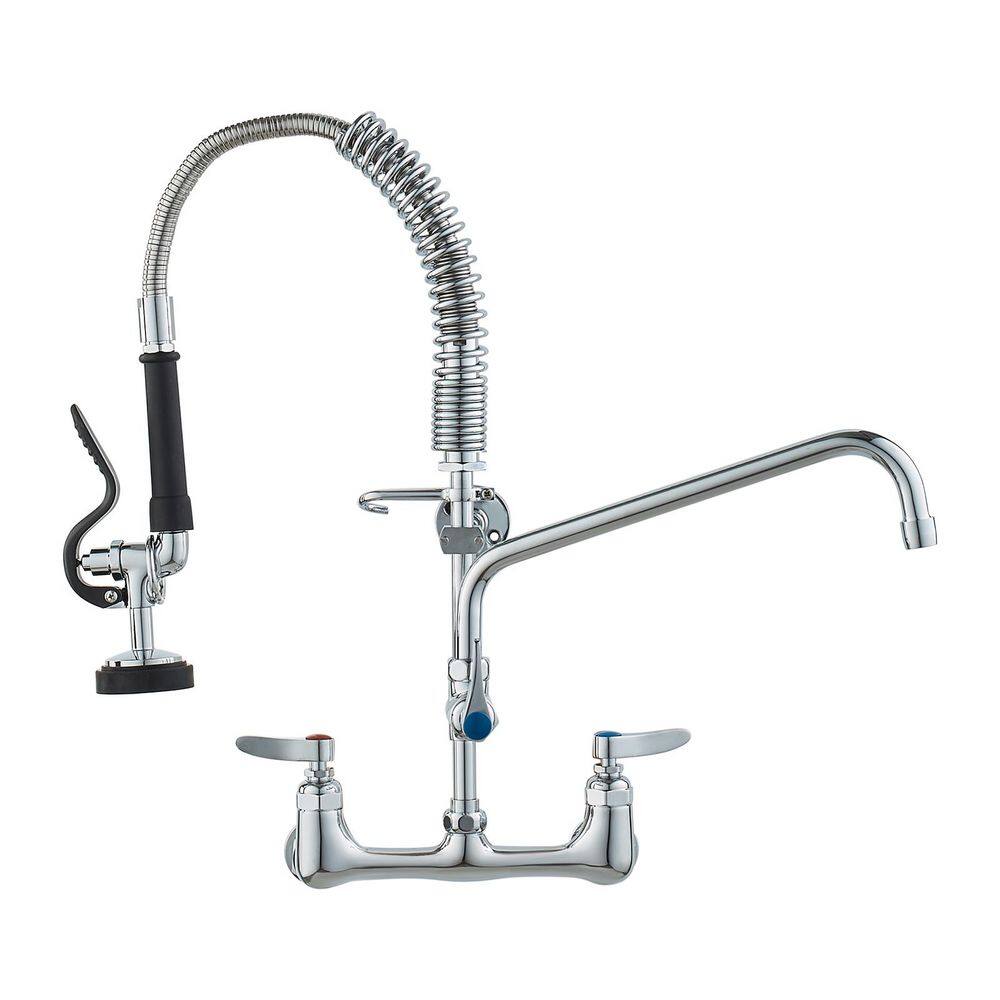 GIMILI Commercial Sink Faucet Wall Mount With Sprayer, 8 Inch Center...