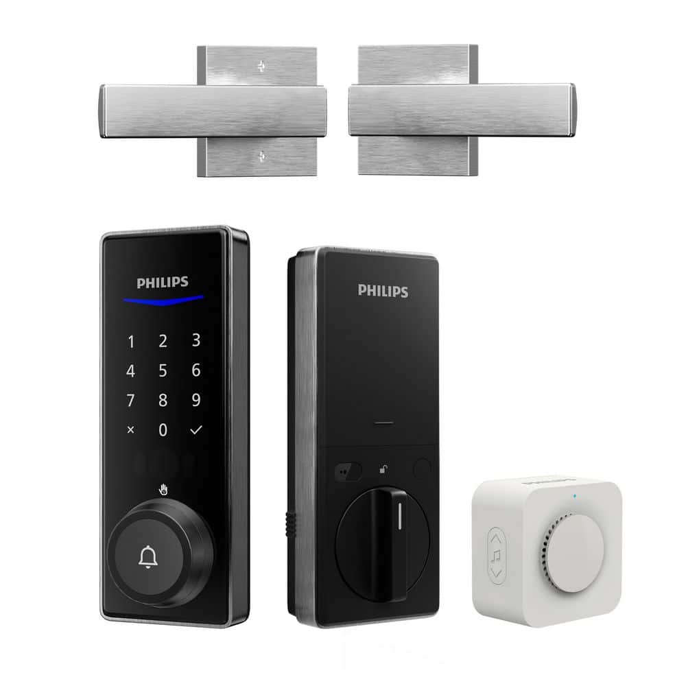 Wi-Fi Smart Deadbolt Door Handleset with Palm Recognition and Lever - Satin Nickel price history on PriceWatchPro