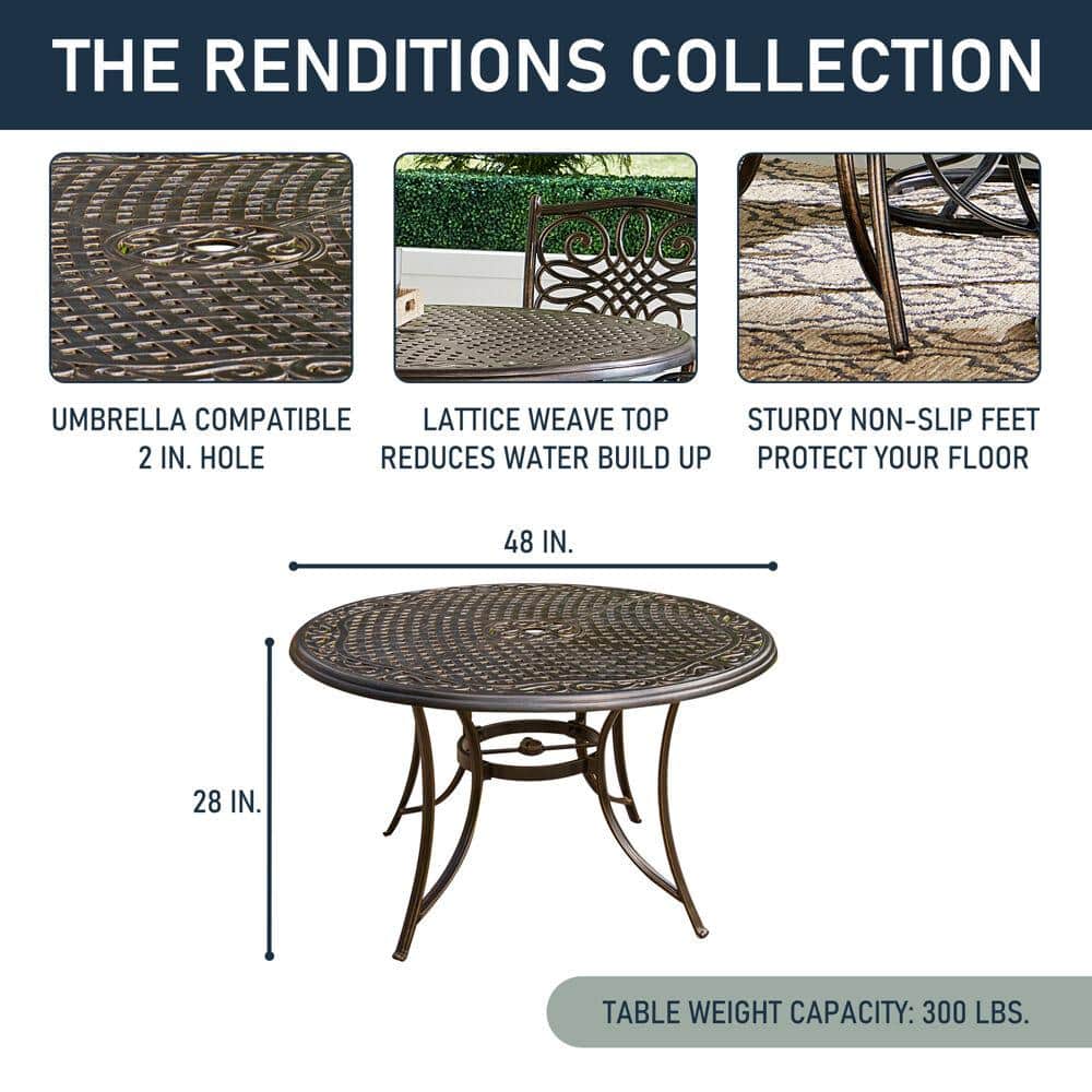 Silver Cast Aluminum 5-Piece Patio Set with Swivel Rockers
